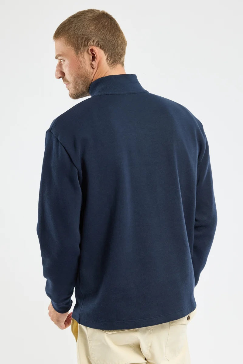 Armor Lux Troyer Quarter Zip Sweatshirt - Navy