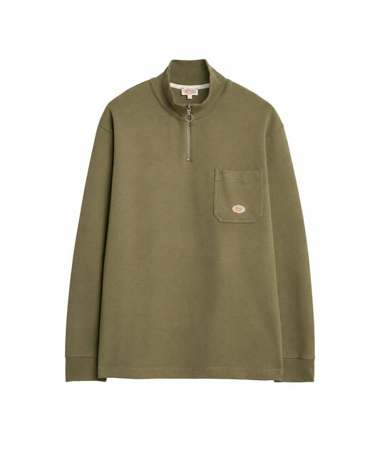 Armor Lux Troyer Quarter Zip Sweatshirt - Olive
