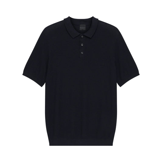 Bugatti Plain Navy Knitted Polo