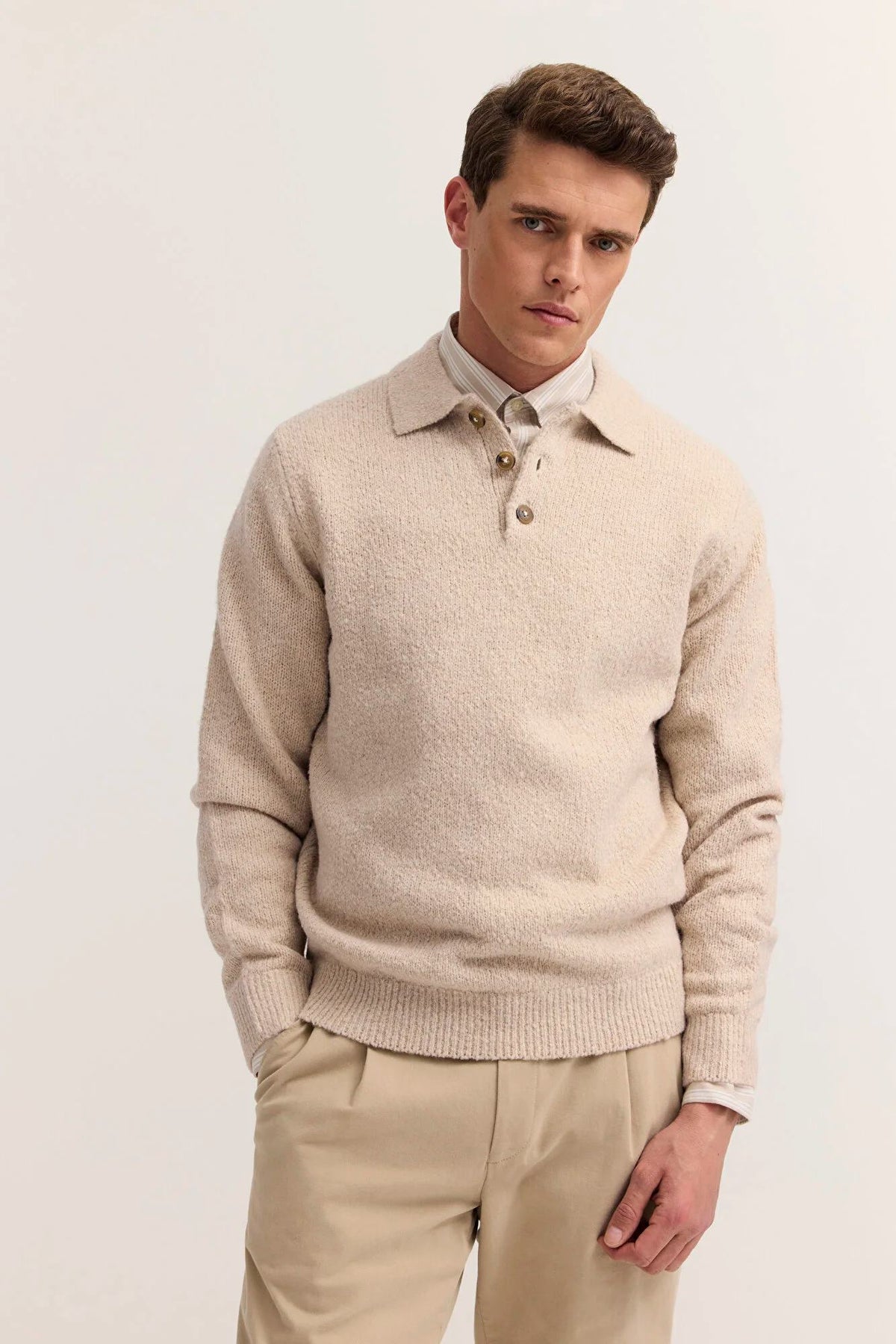 Bugatti Wool Blend Button Cardigan - Beige