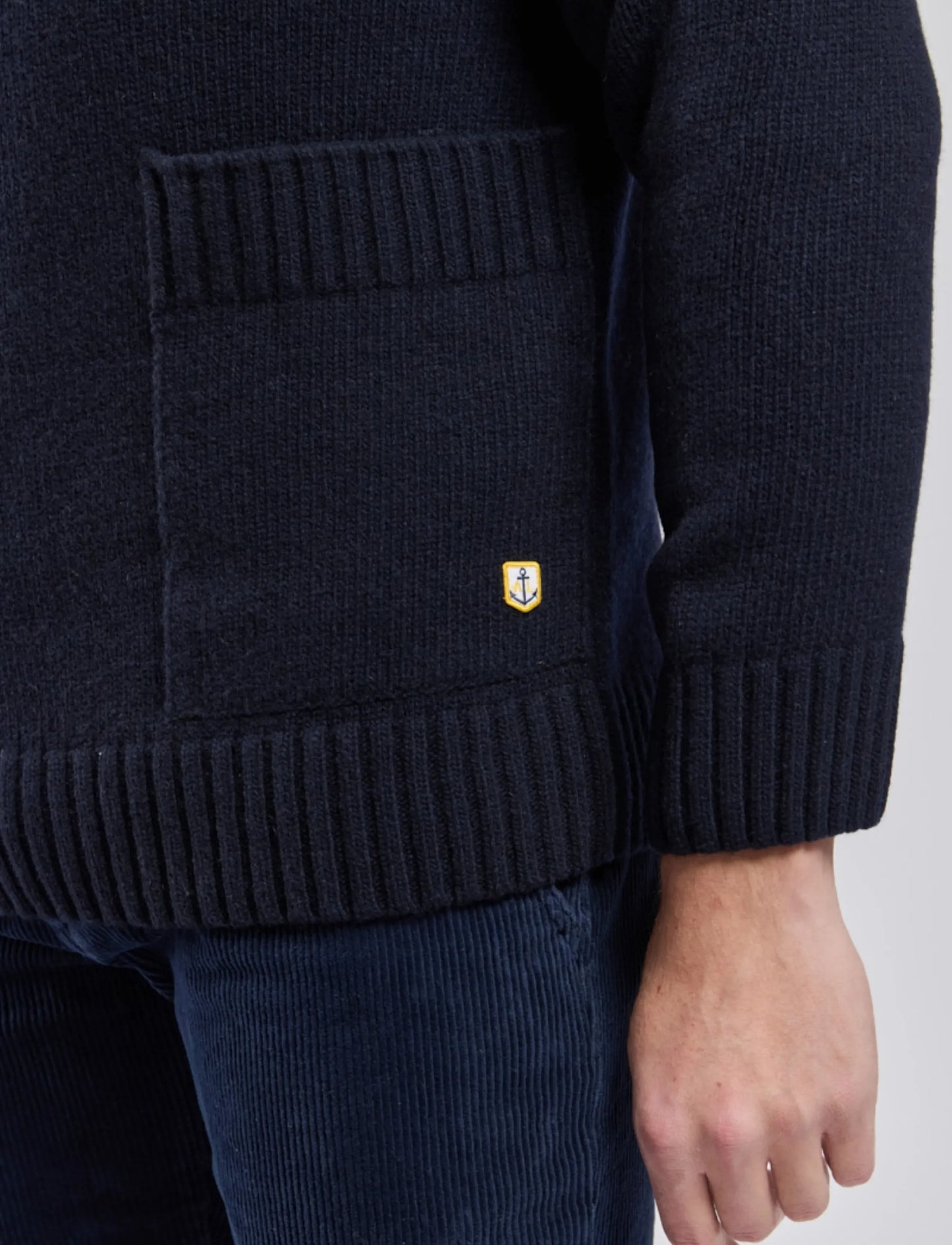 Armor Lux Men’s Wool Blend High Neck Jumper - Navy