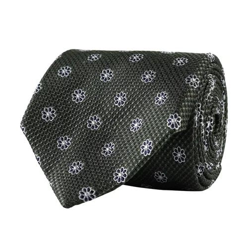 Amanda Christensen Floral Silk Tie - Olive