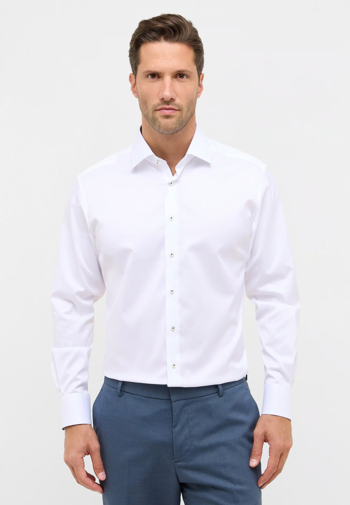 MODERN FIT Luxury Shirt in white plain