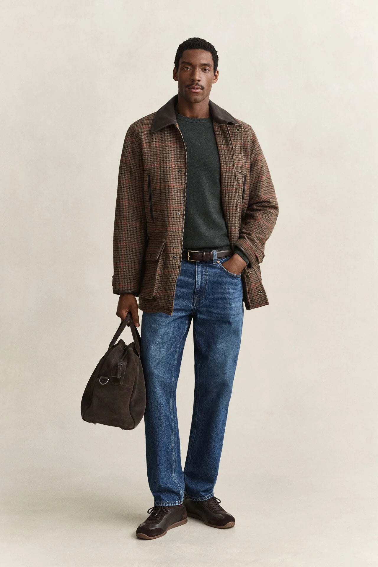 GANT Lambswool Crew Neck Sweater – Dark Moss Green