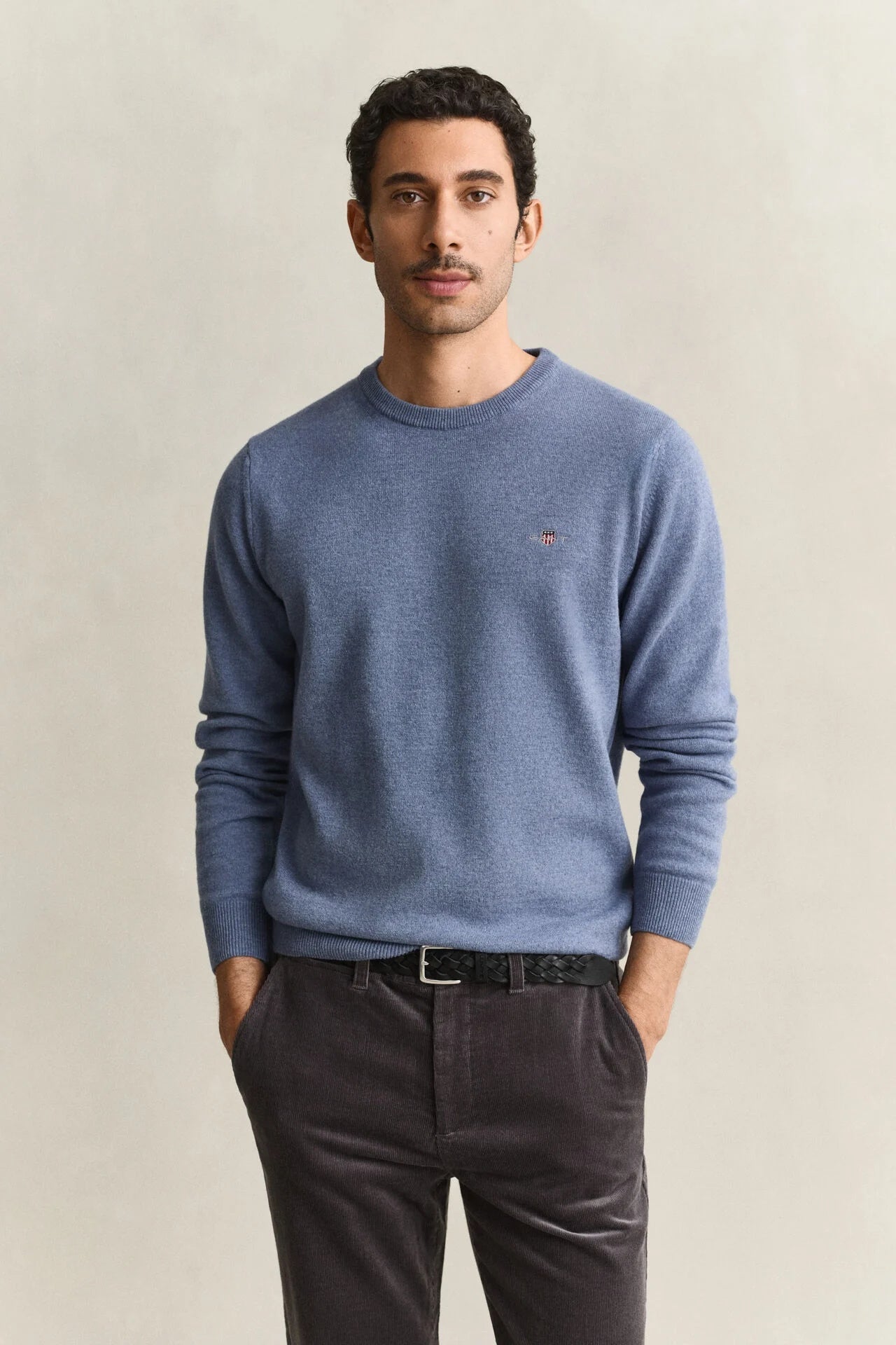 GANT Lambswool Crew Neck Sweater – Blue Horizon