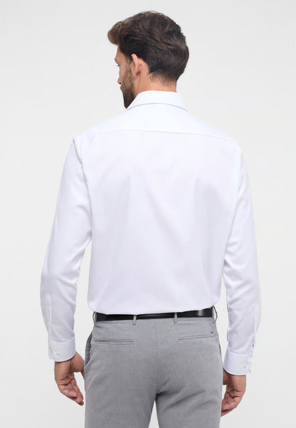 COMFORT FIT Cover Shirt in white plain