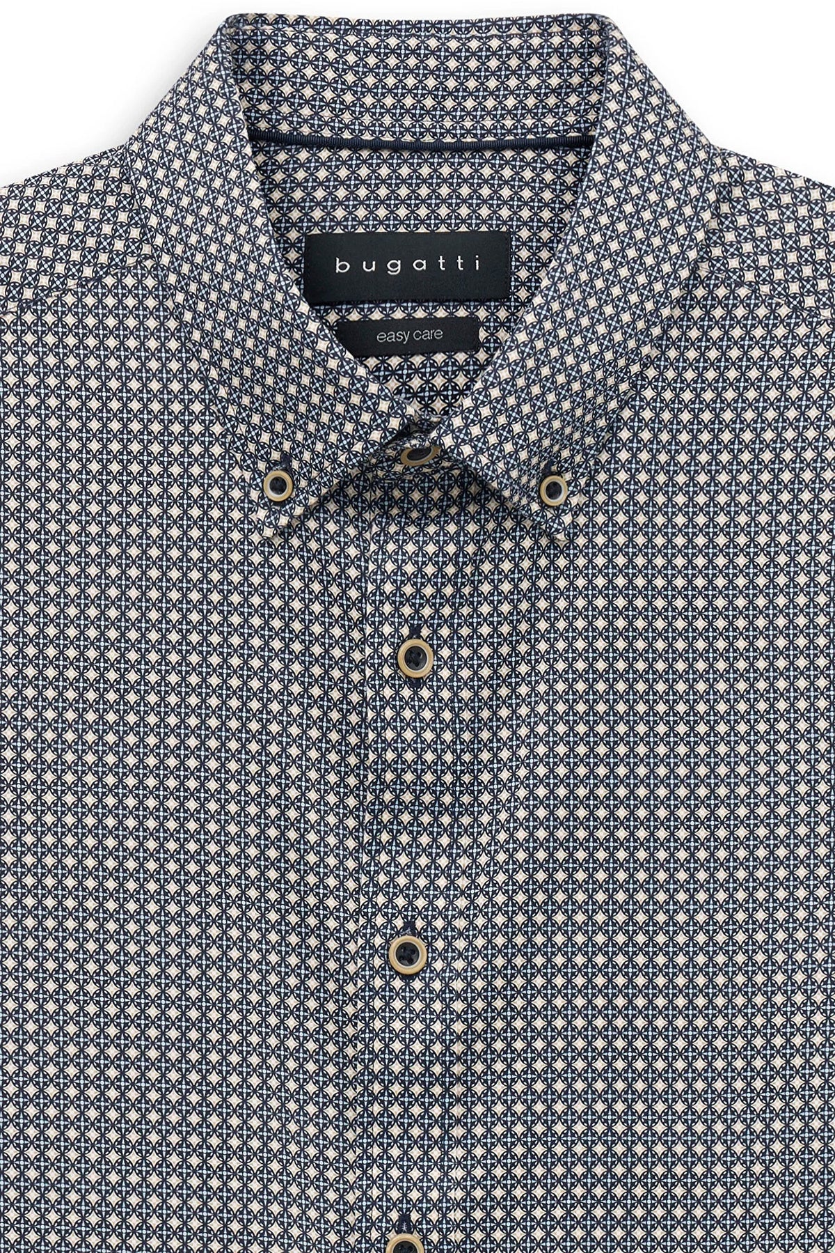 Bugatti Men's Printed Long Sleeve Shirt – Navy