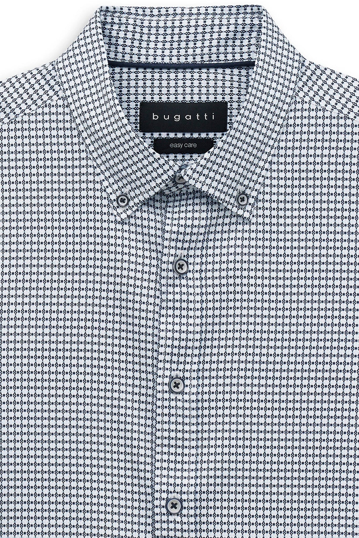 Bugatti Men's Patterned Long Sleeve Shirt – Blue