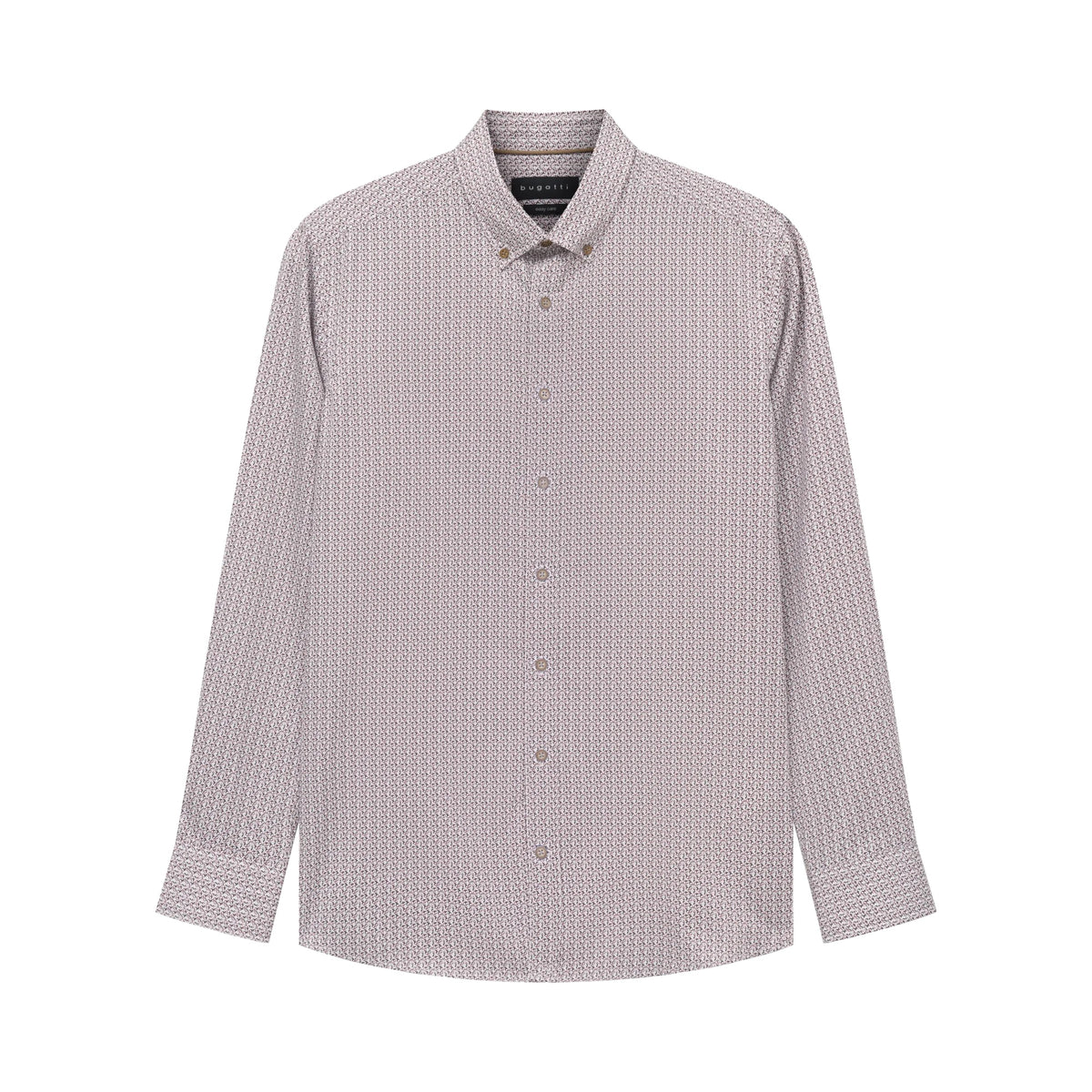 Bugatti Men's Patterned Long Sleeve Shirt – Burgundy