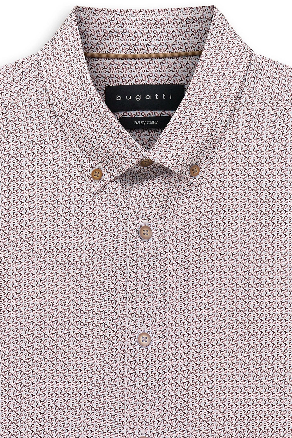 Bugatti Men's Patterned Long Sleeve Shirt – Burgundy