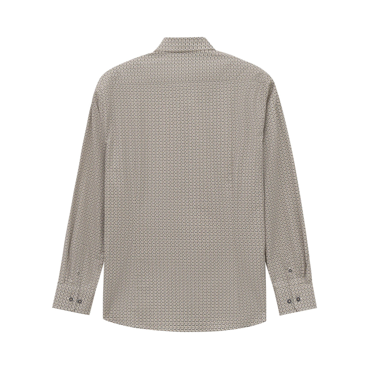 Bugatti Men's Patterned Long Sleeve Shirt – Olive