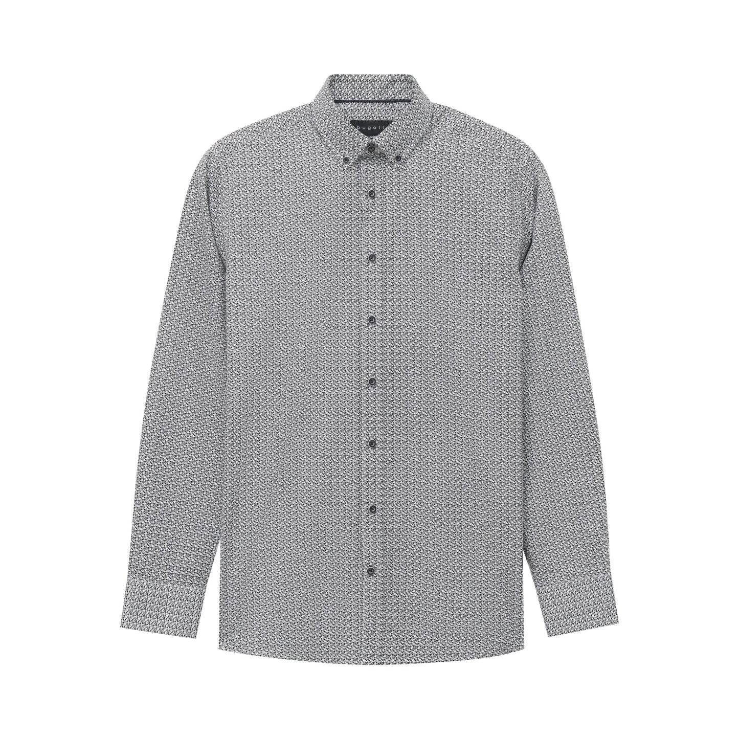 Bugatti Men's Patterned Long Sleeve Shirt – Navy