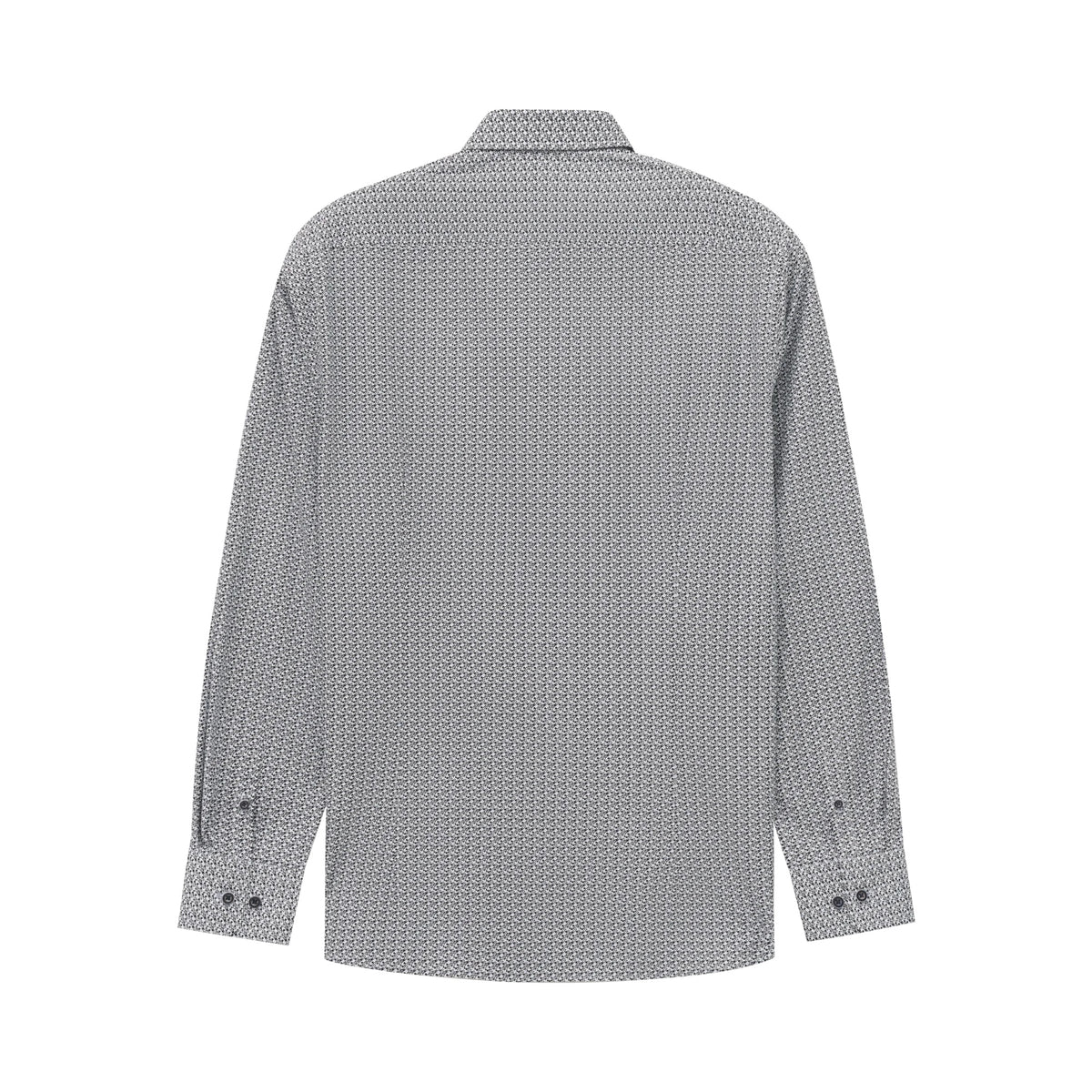 Bugatti Men's Patterned Long Sleeve Shirt – Navy