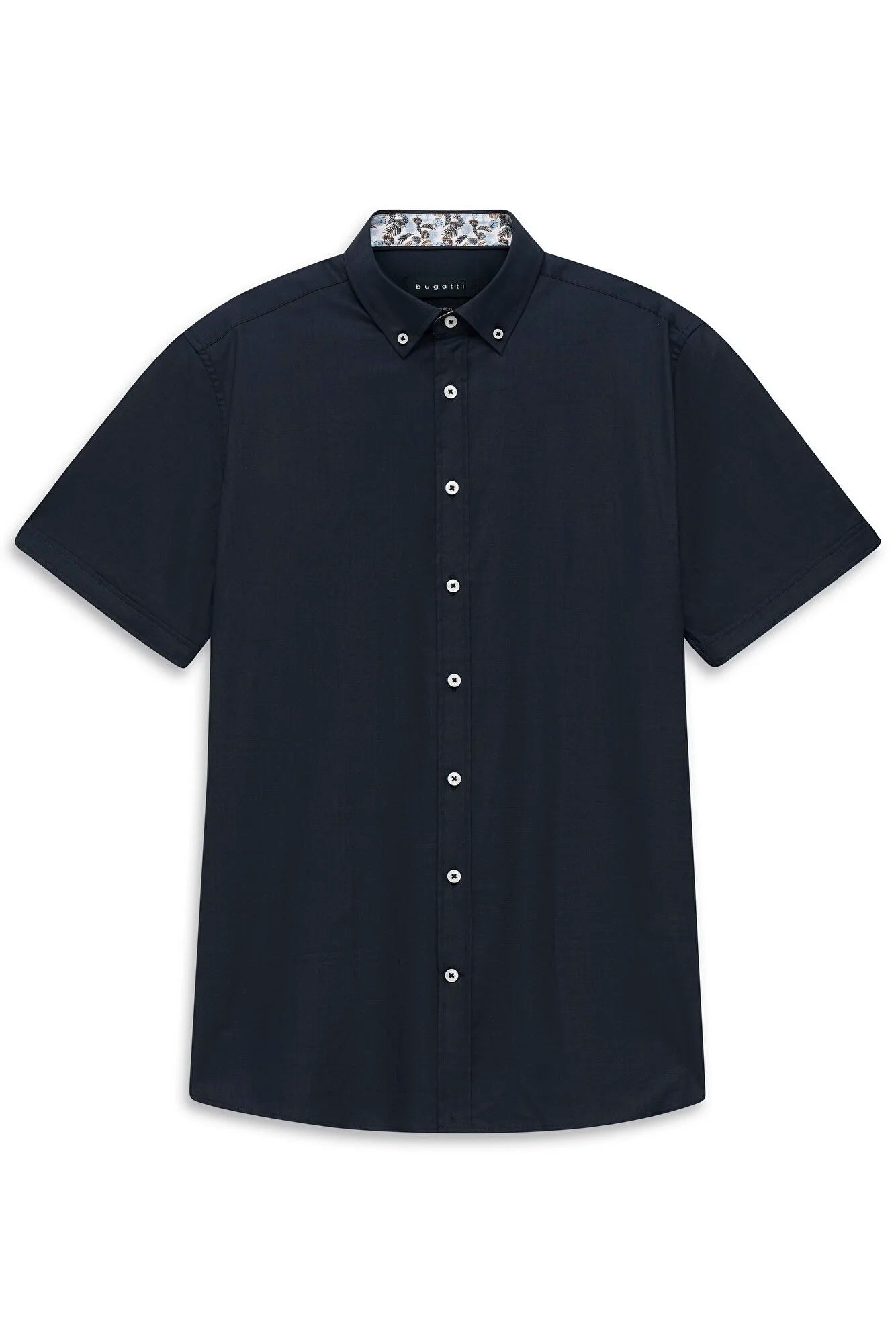 Bugatti Plain Navy Short-sleeved Shirt