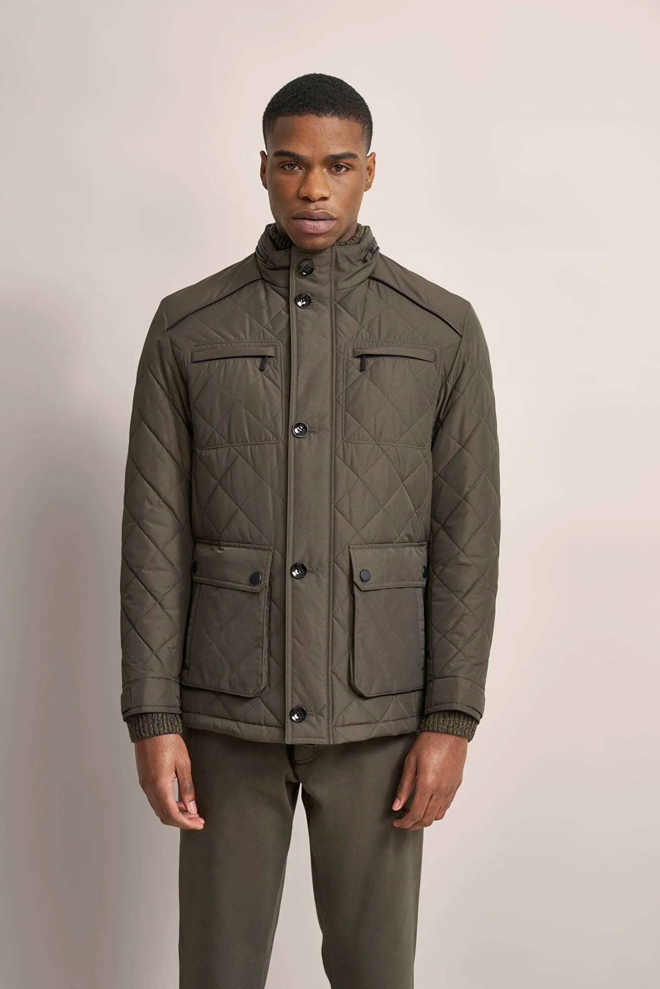 Bugatti Men's Quilted Field Jacket – Olive