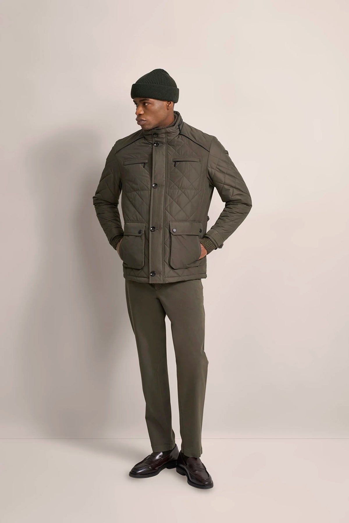 Bugatti Men's Quilted Field Jacket – Olive