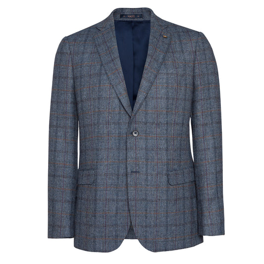 Magee Clady Tweed Jacket In Blue Check