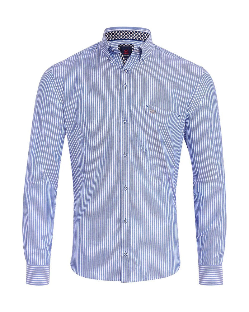 André Cahill Stripe Shirt – Blue