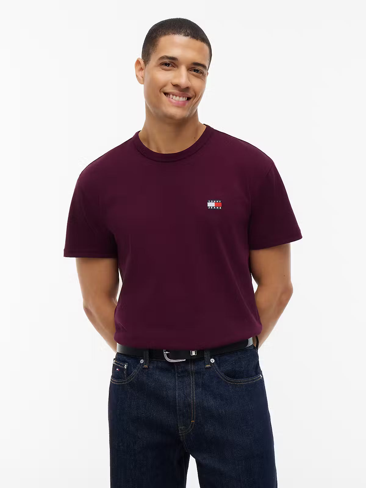 Tommy Jeans Tommy Badge Crew Neck T-Shirt – Berry
