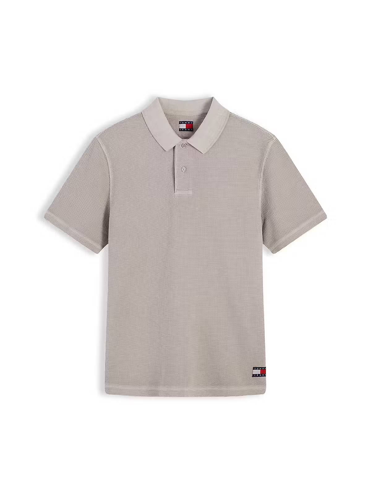 Tommy Jeans Washed Waffle Polo Shirt – Beige
