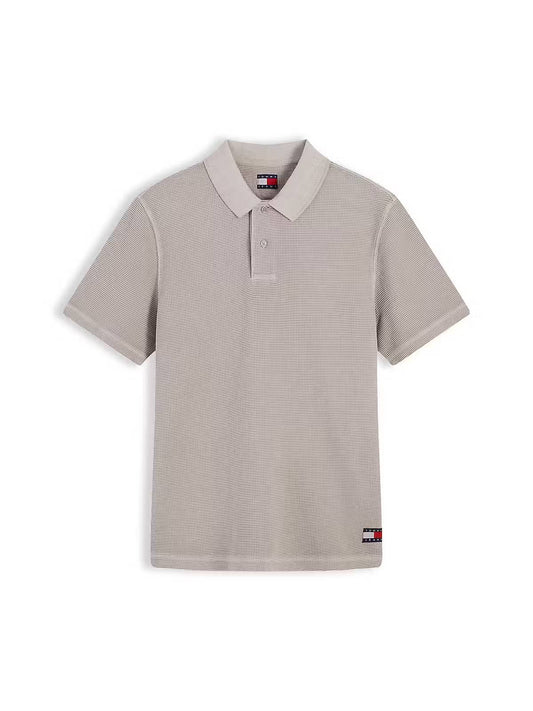 Tommy Jeans Washed Waffle Polo Shirt – Beige