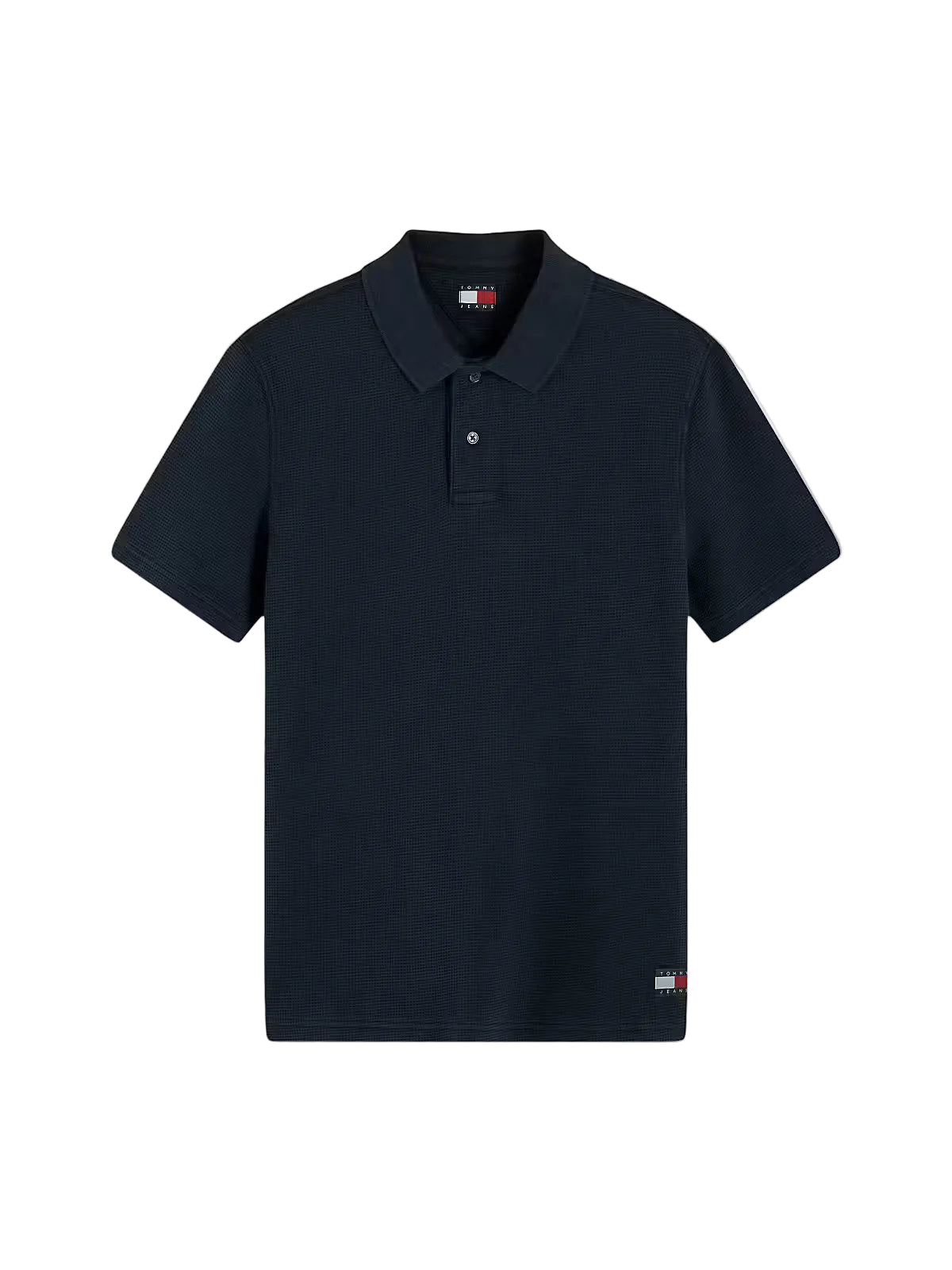 Tommy Jeans Washed Waffle Knit Polo Shirt - Navy