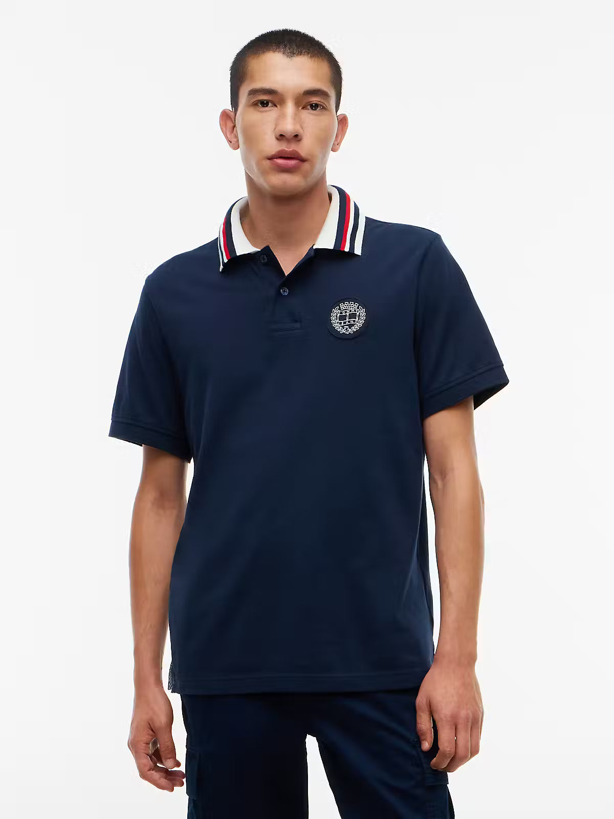 Tommy Jeans Wavy Crest Polo Shirt – Navy