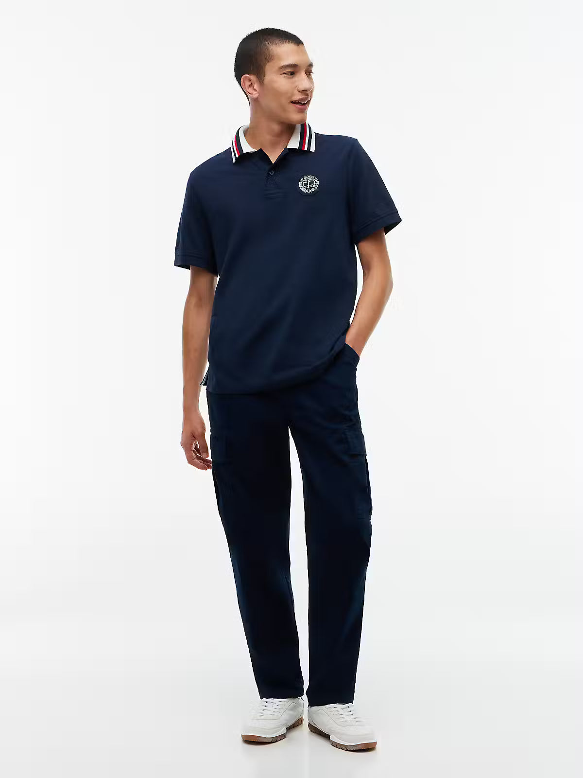 Tommy Jeans Wavy Crest Polo Shirt – Navy