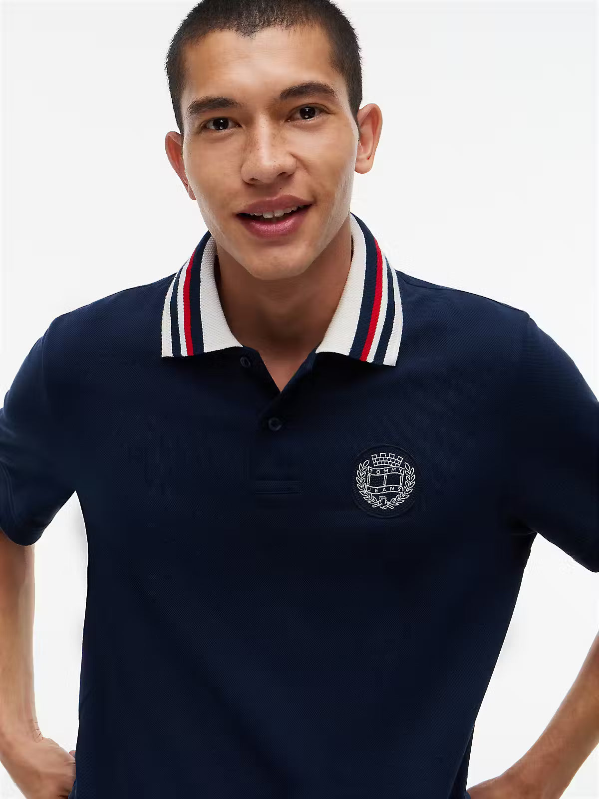 Tommy Jeans Wavy Crest Polo Shirt – Navy