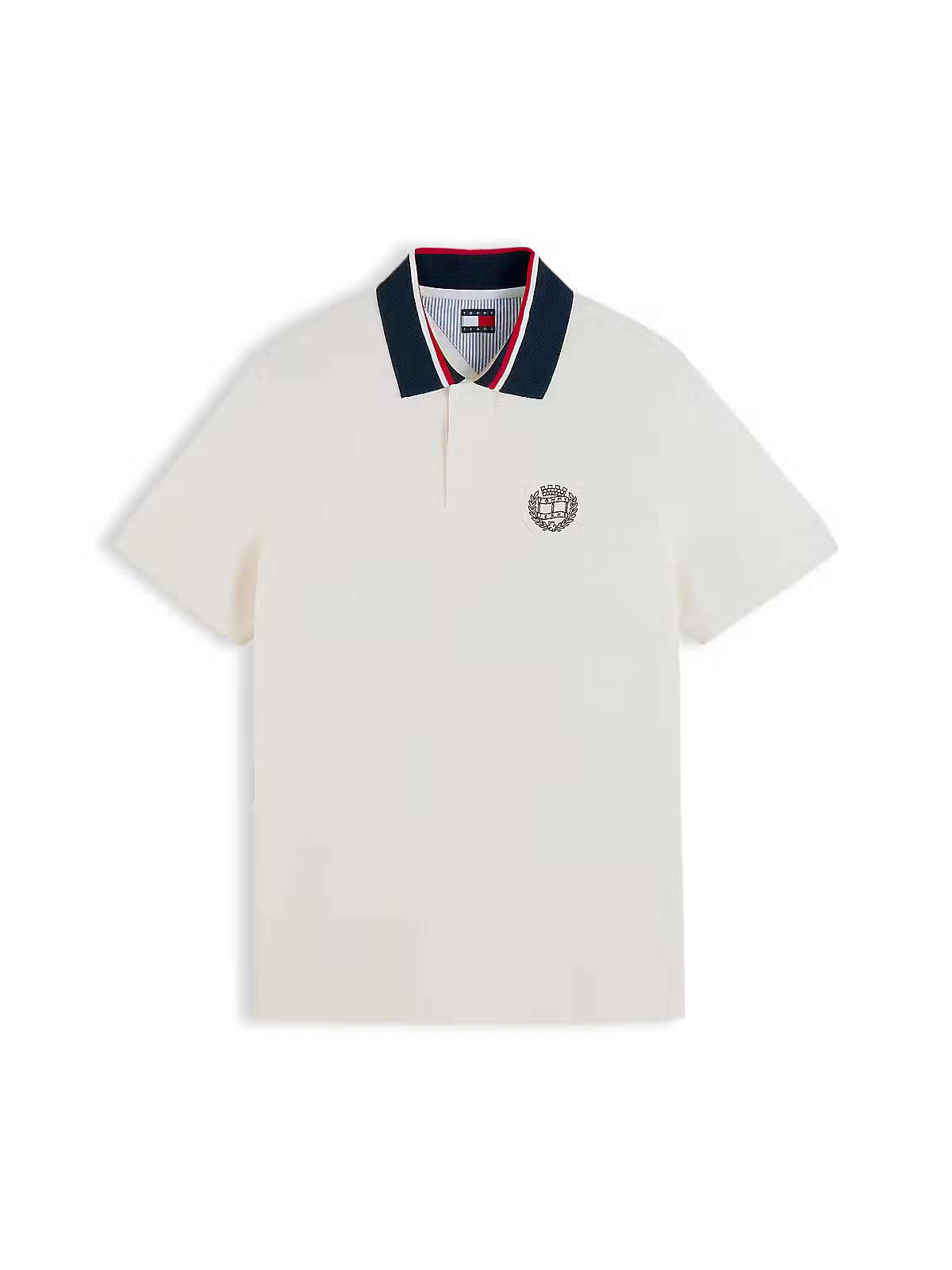 Tommy Jeans Wavy Crest Polo Shirt – White
