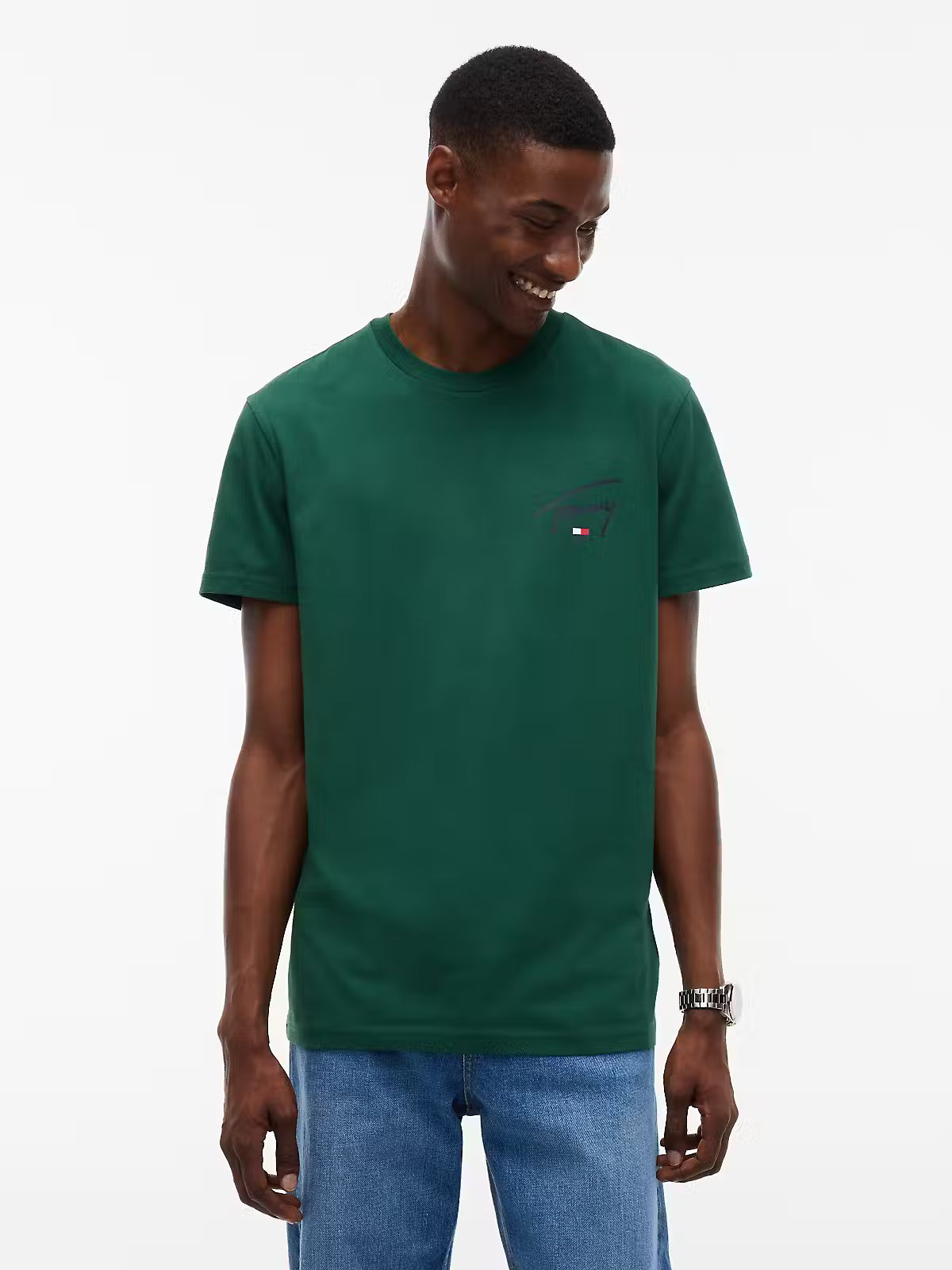 Tommy Jeans Signature Chest T-Shirt – Velvet Green
