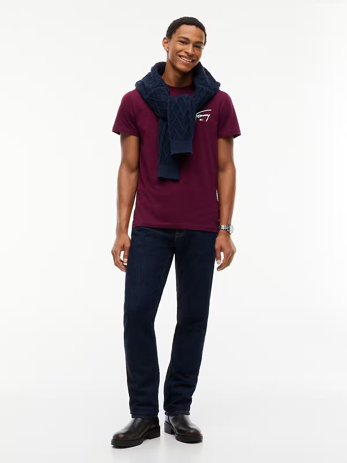 Tommy Jeans Signature Chest T-Shirt – Berry