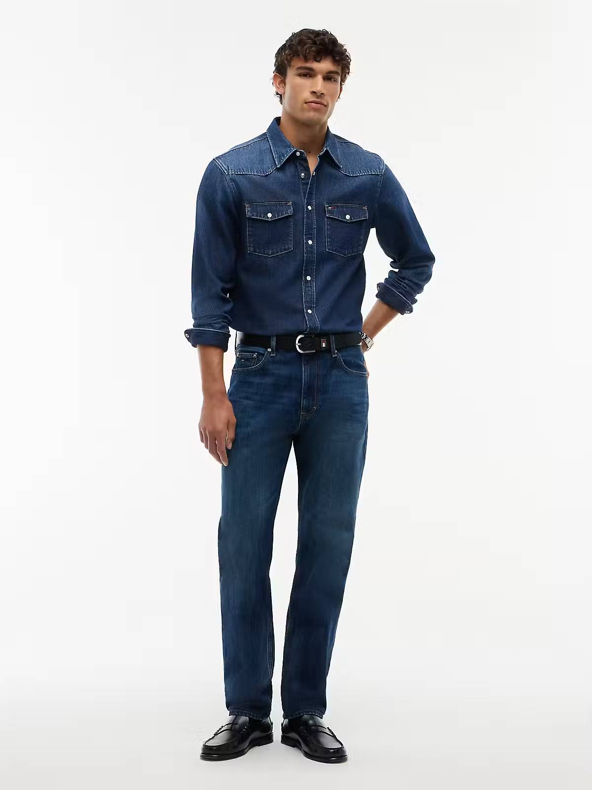 Tommy Jeans Ryan Slim Straight Jeans – Dark Blue Denim