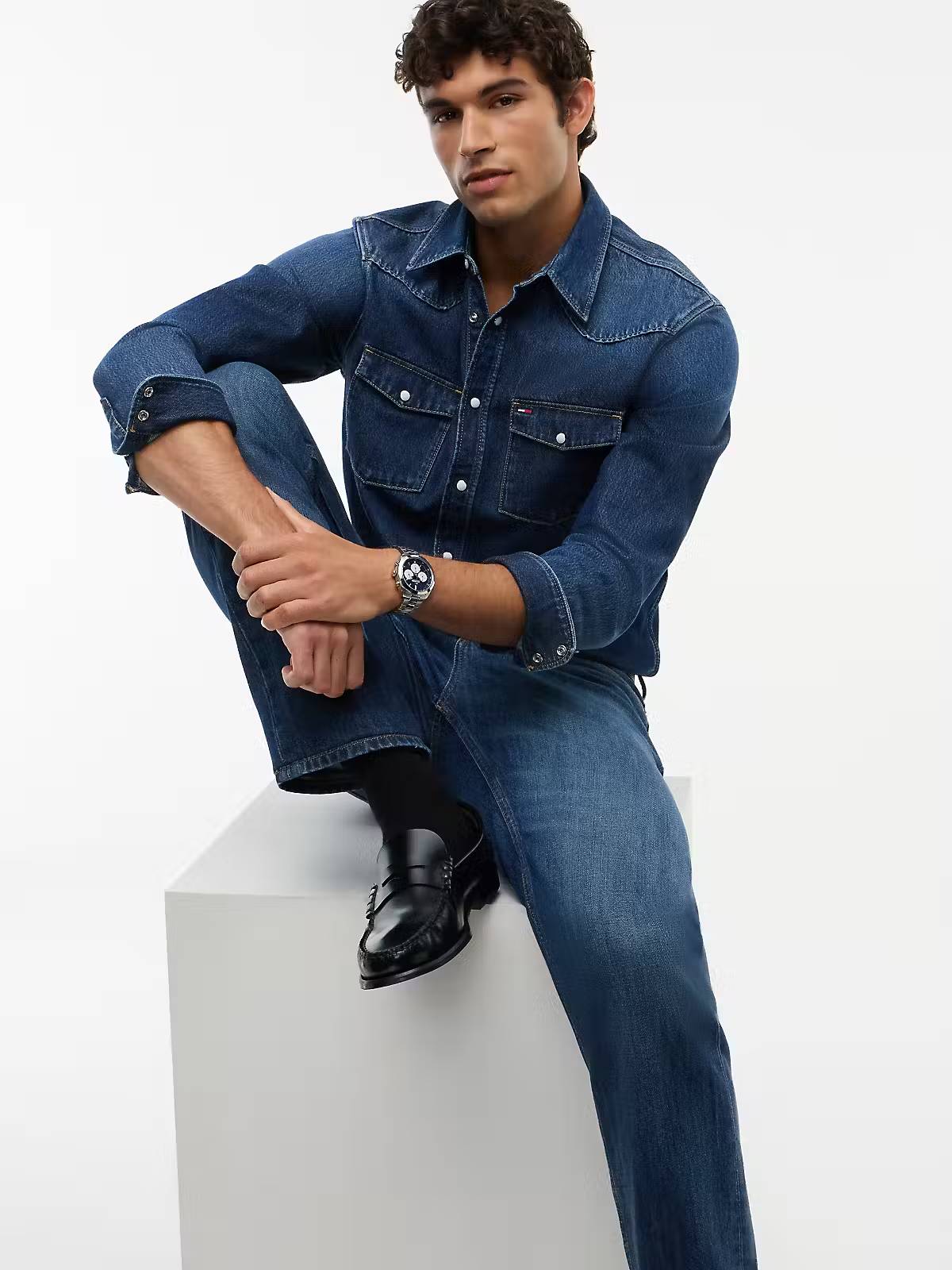 Tommy Jeans Ryan Slim Straight Jeans – Dark Blue Denim