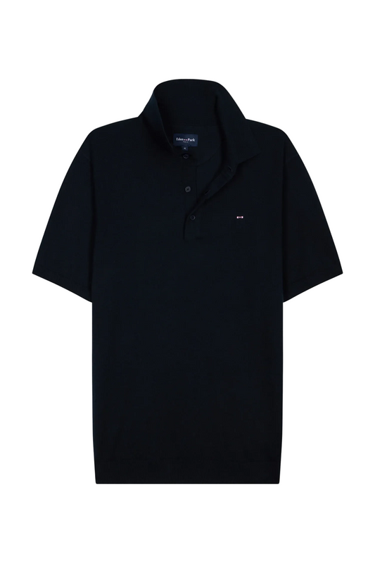 Eden Park Short-sleeved polo collar sweater in cotton and silk blend