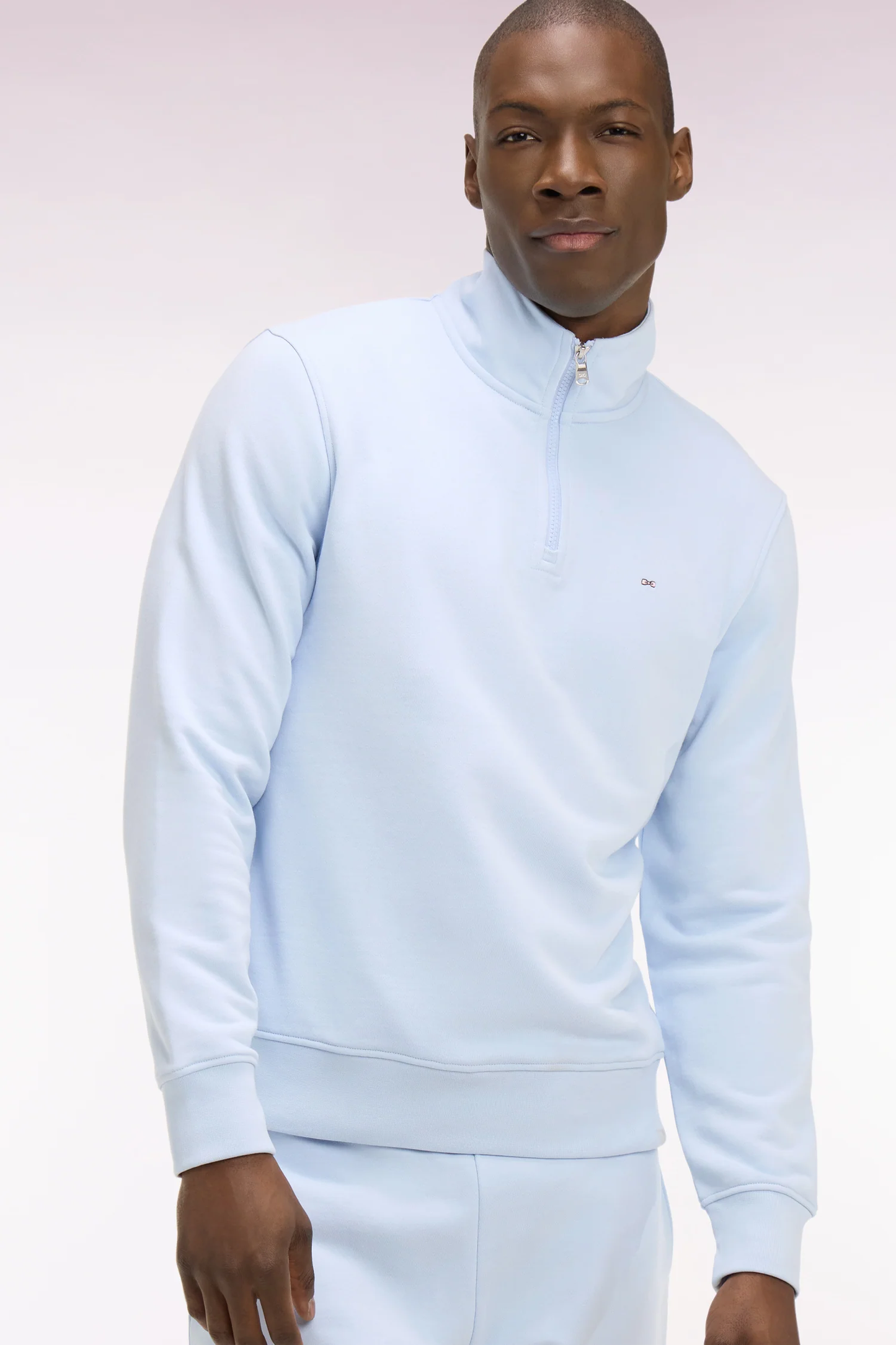 Eden Park cotton fleece trucker collar zip sweatshirt