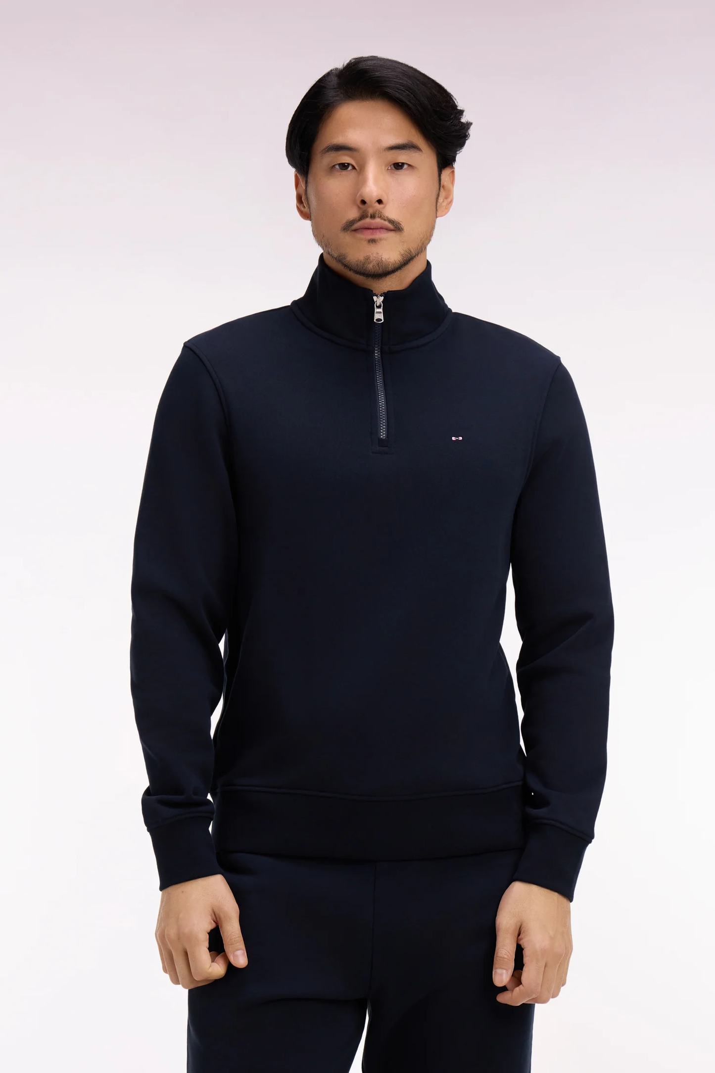 Eden Park cotton fleece trucker collar zip sweatshirt