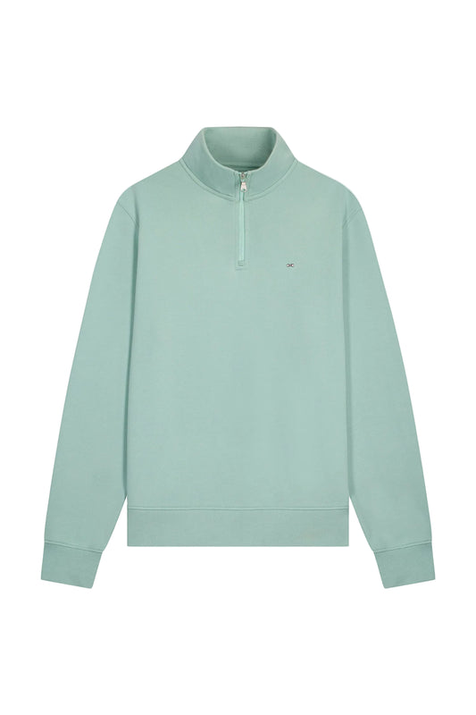 Eden Park cotton fleece trucker collar zip sweatshirt