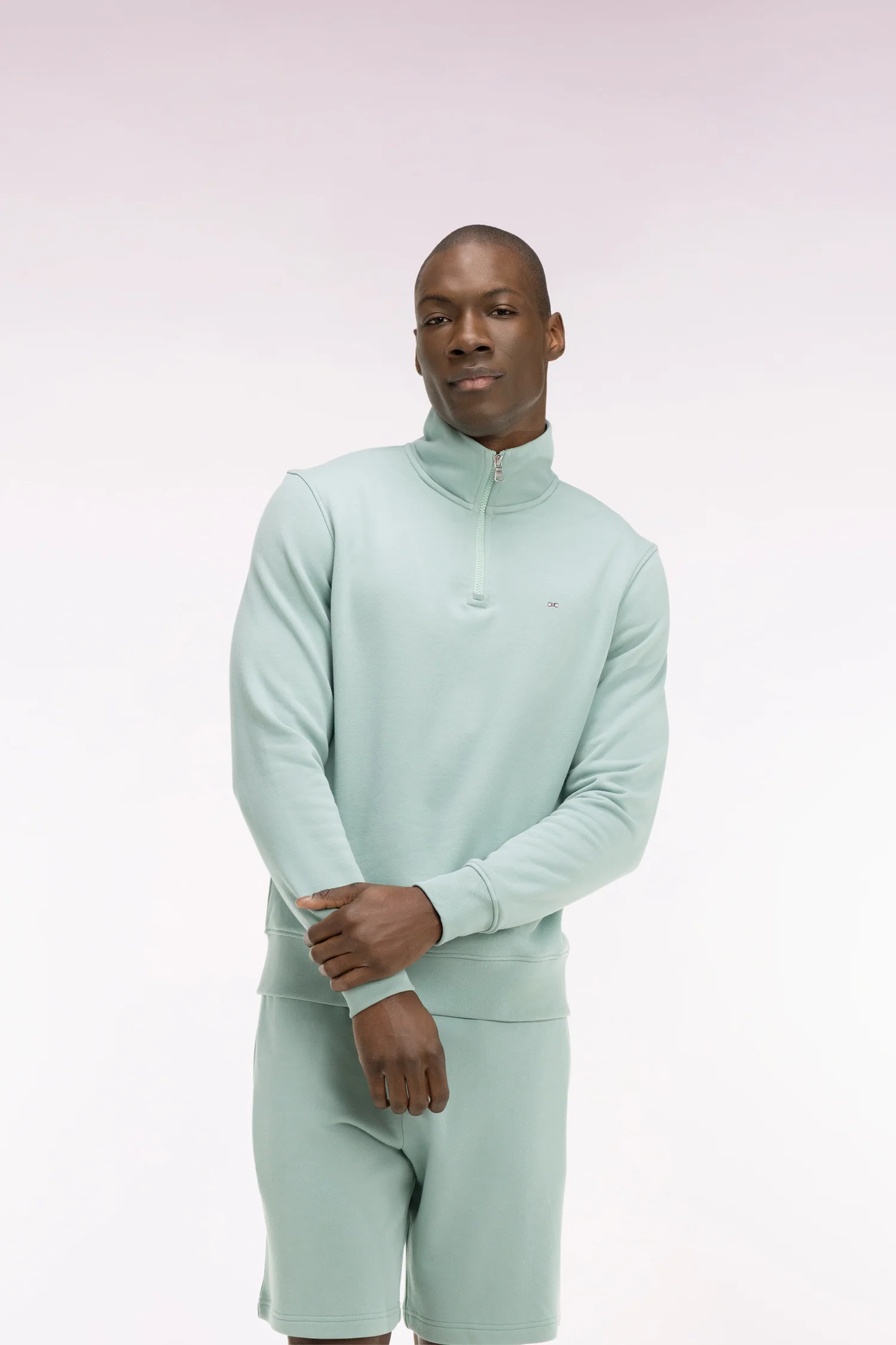 Eden Park cotton fleece trucker collar zip sweatshirt