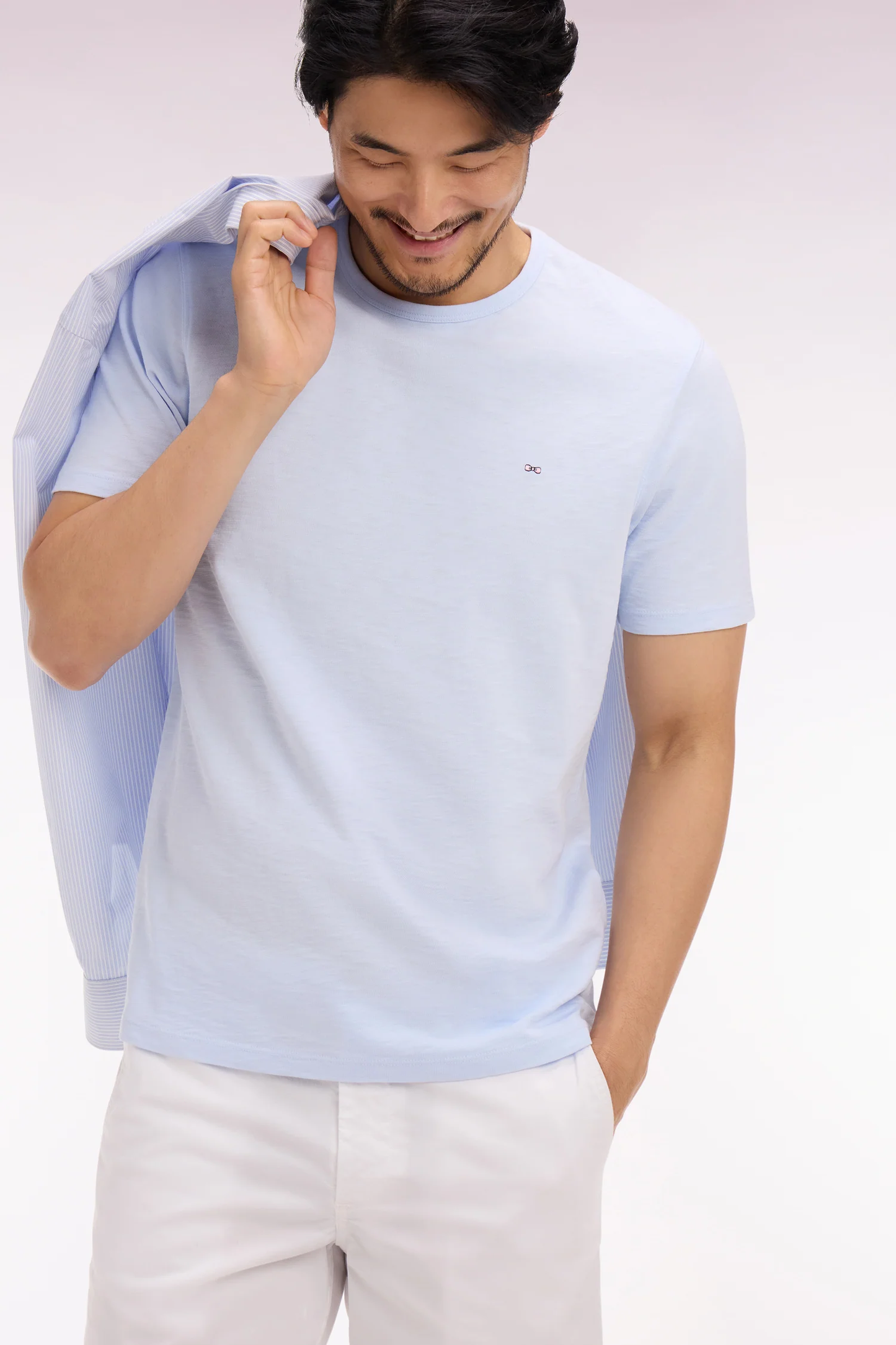 Eden Park Short-sleeved slub cotton jersey t-shirt with regular fit