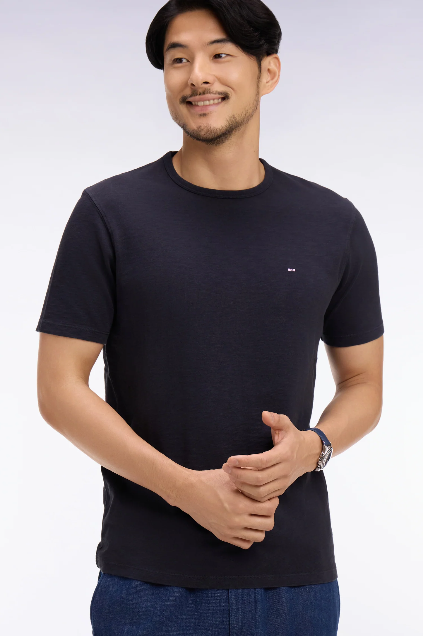 Eden Park Short-sleeved slub cotton jersey t-shirt with regular fit