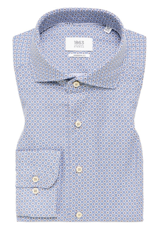 Eterna Long Sleeve Pattern Shirt