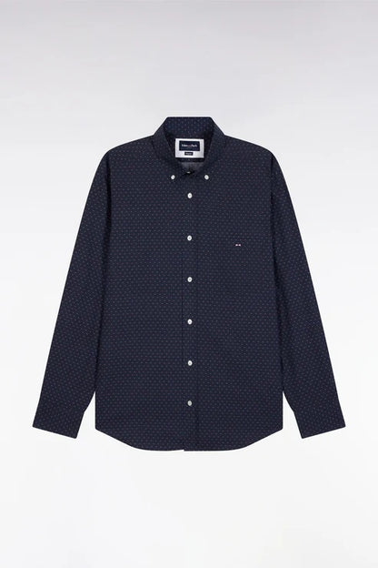 Cotton shirt with pink bow tie micropatterns