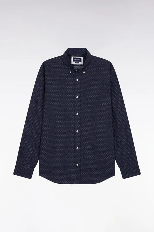 Cotton shirt with pink bow tie micropatterns