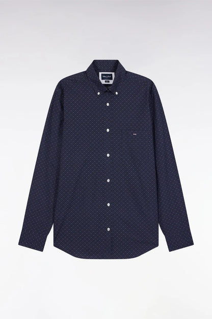 Cotton Longsleeve Shirt With Micropattern