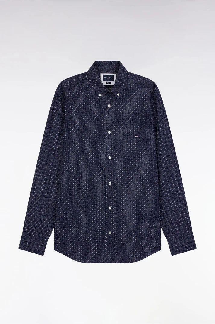 Cotton Longsleeve Shirt With Micropattern