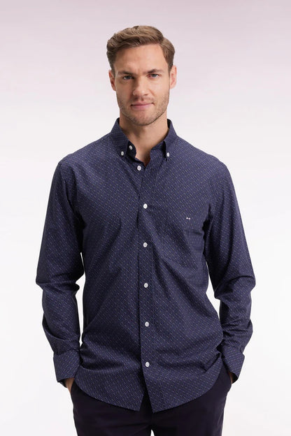 Cotton Longsleeve Shirt With Micropattern