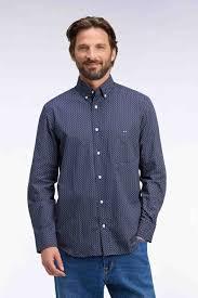Eden Park Blue Micro Pattern Cotton Shirt - Blue