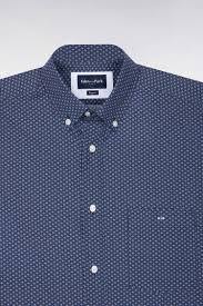 Eden Park Blue Micro Pattern Cotton Shirt - Blue
