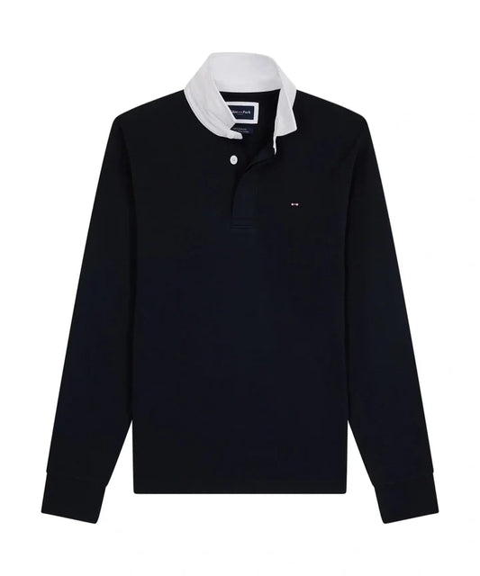 Eden Park Long Sleeve Pima Cotton Rugby Shirt - Navy